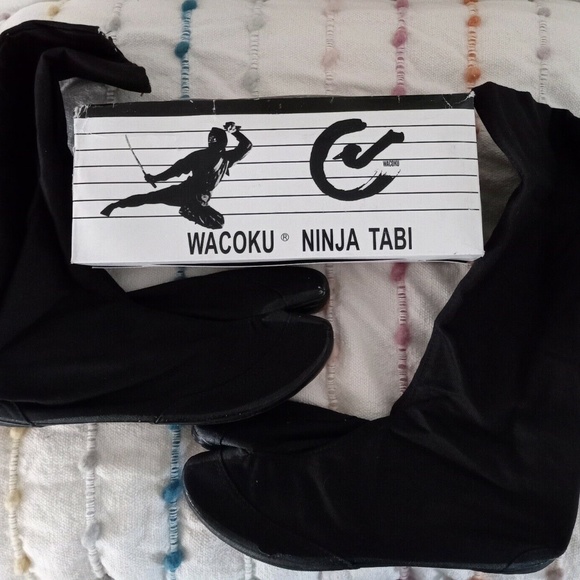 Wacoku Ninja Tabi Martial Arts Shoes Black Split Toe Boots Sz 46 New main image 4